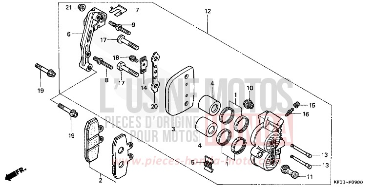 ETRIER DE FREIN AVANT de City Fly FRIGHT GREEN (G168E) de 1998